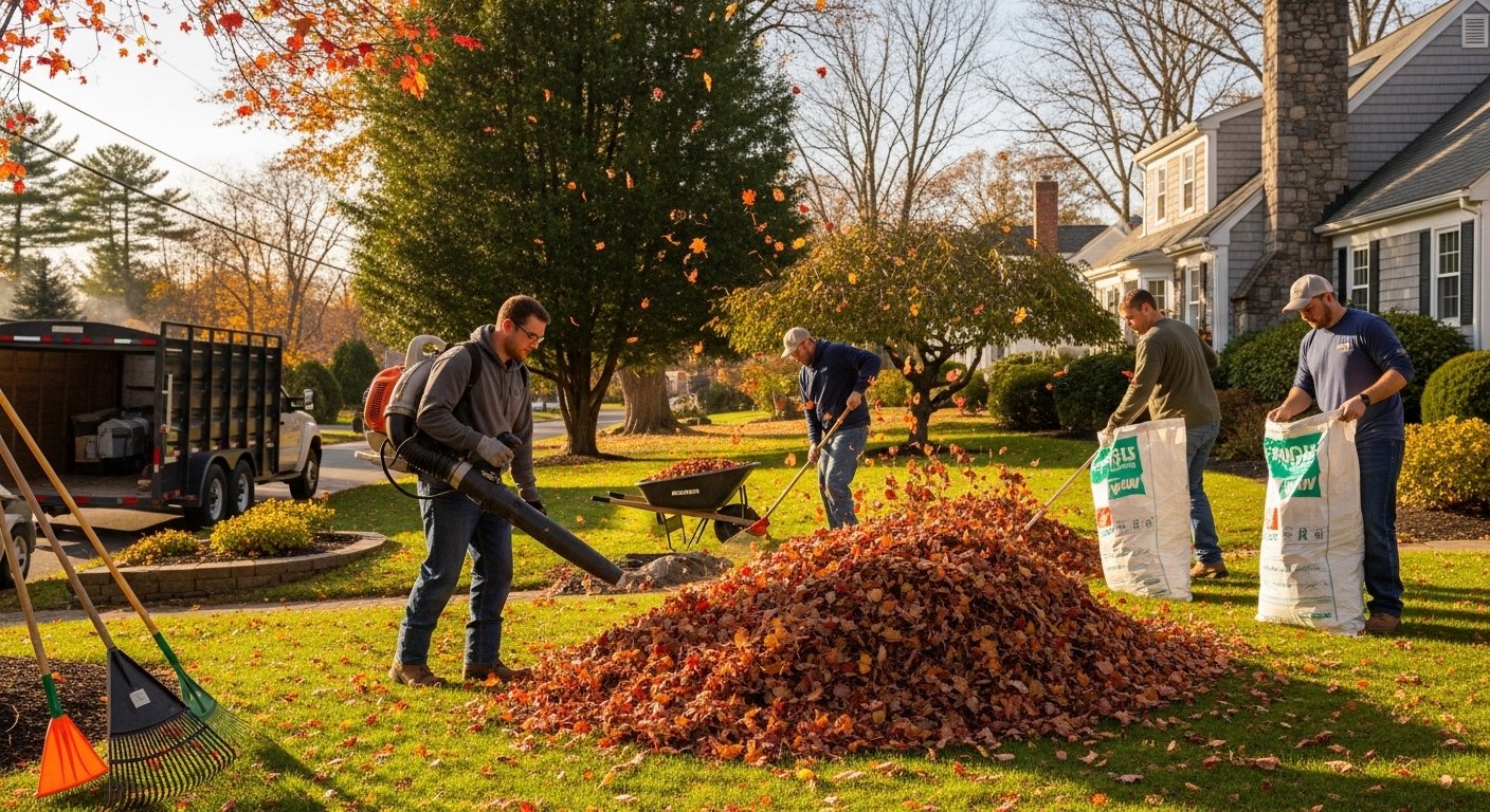 Seasonal yard cleanup in Connecticut